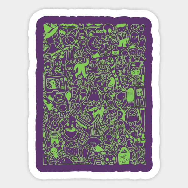 Halloween Doodle (green) Sticker by Kenners